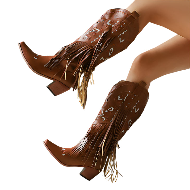 PU Leather Tassel Boots