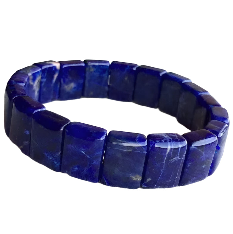Sodalite Square Bead Crystal Bracelet