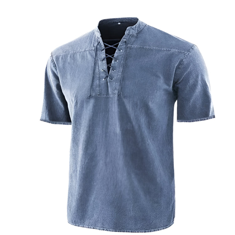 Men's Short Sleeve Lace Up Shirt