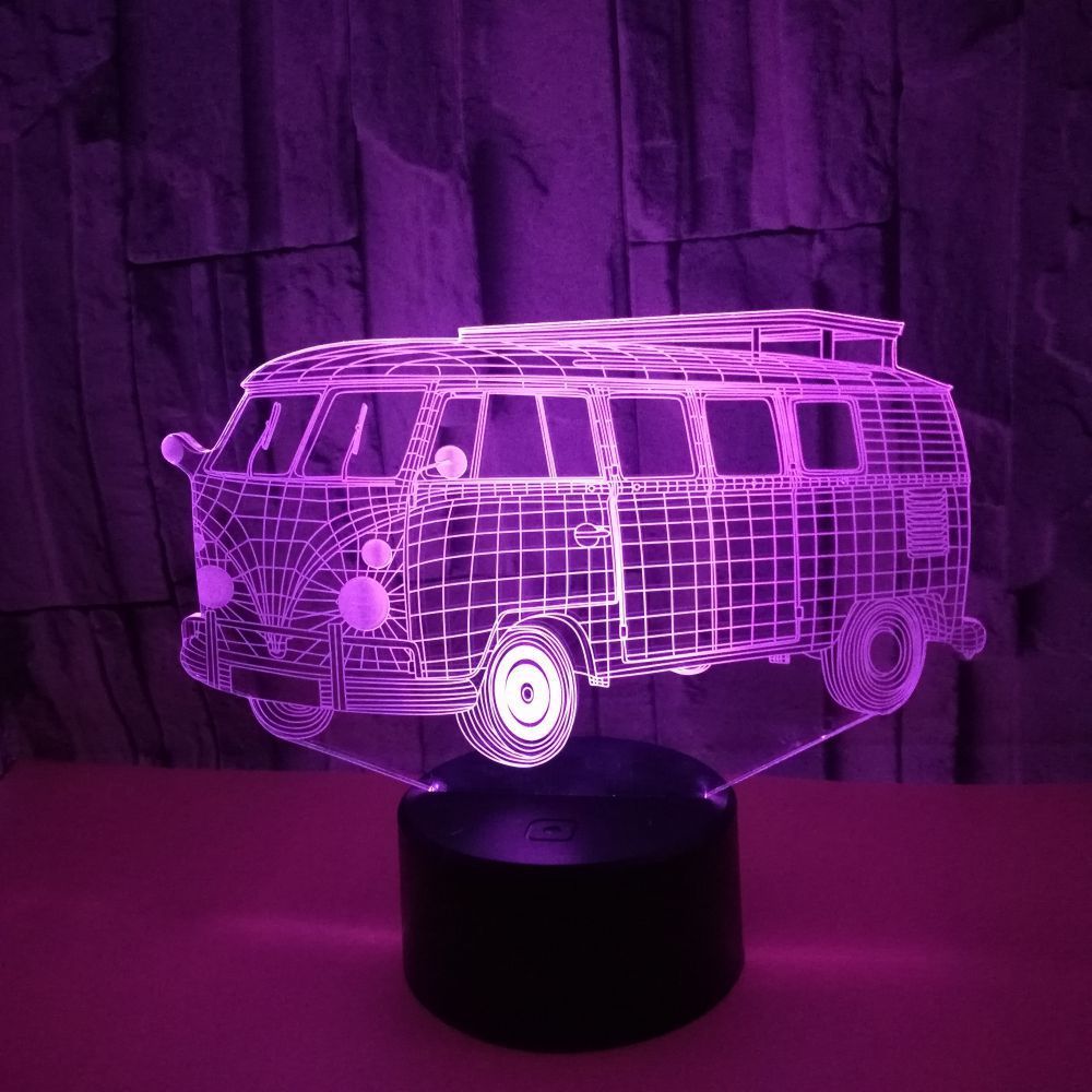 Happy Hippy Bus 3D Light