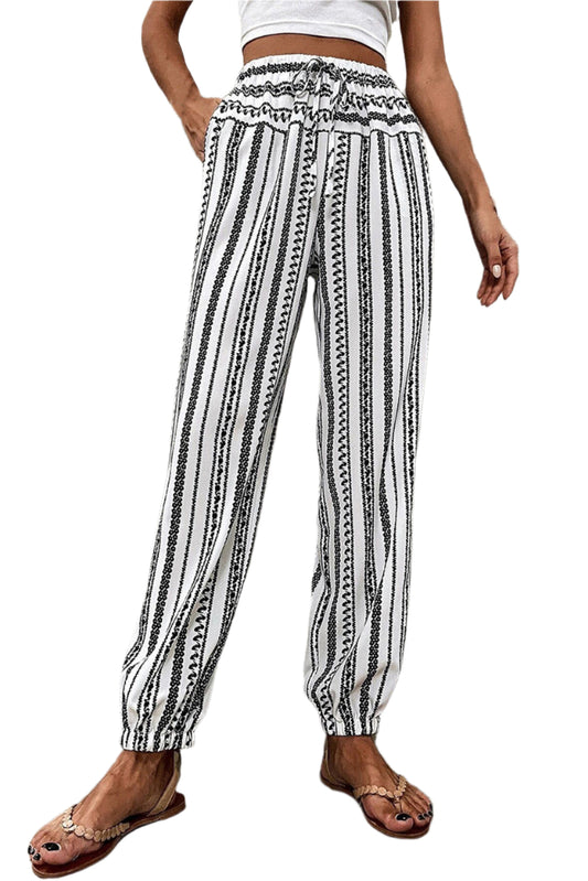 Printed Elastic Waist Pants