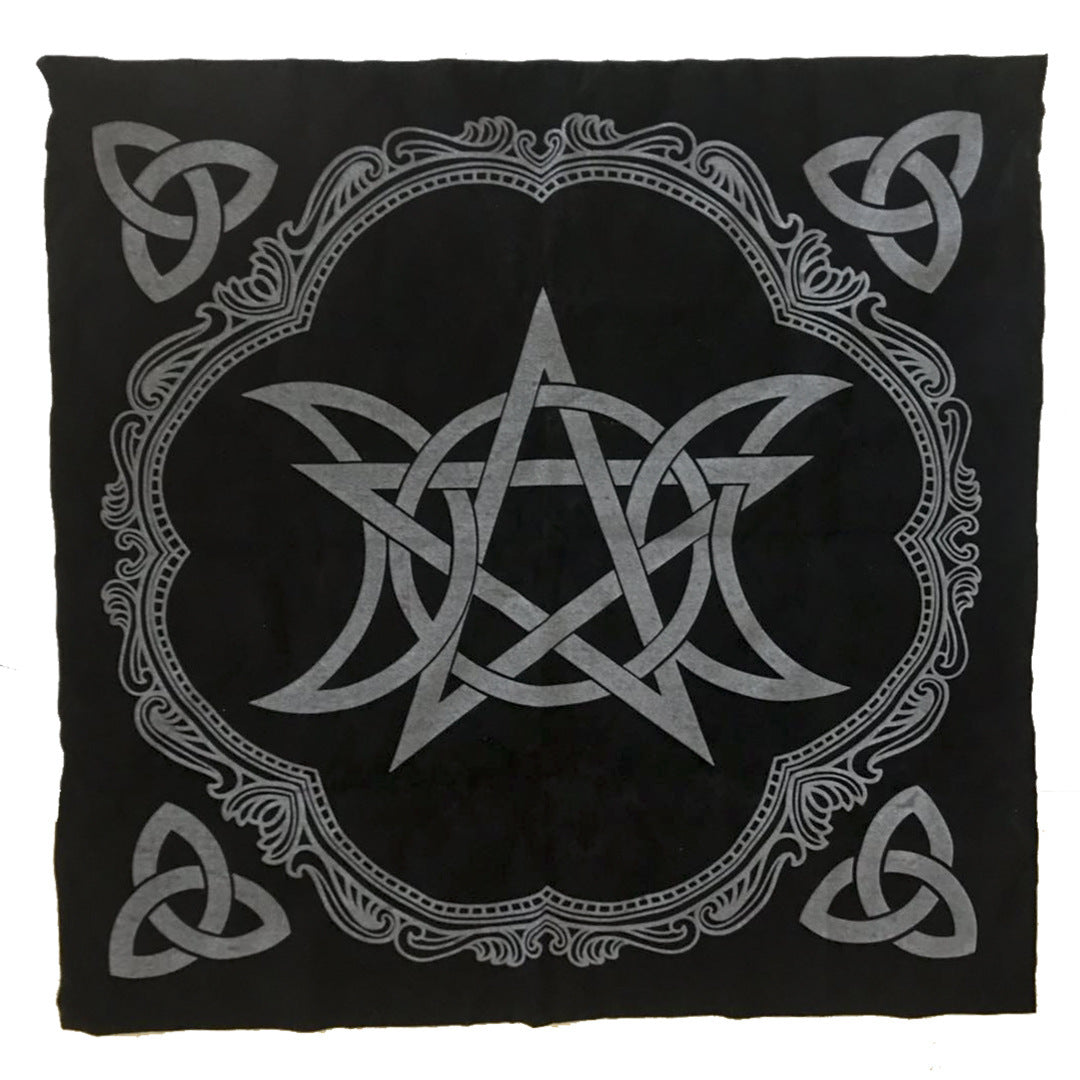 Pentagram Triple Moon Altar Cloth