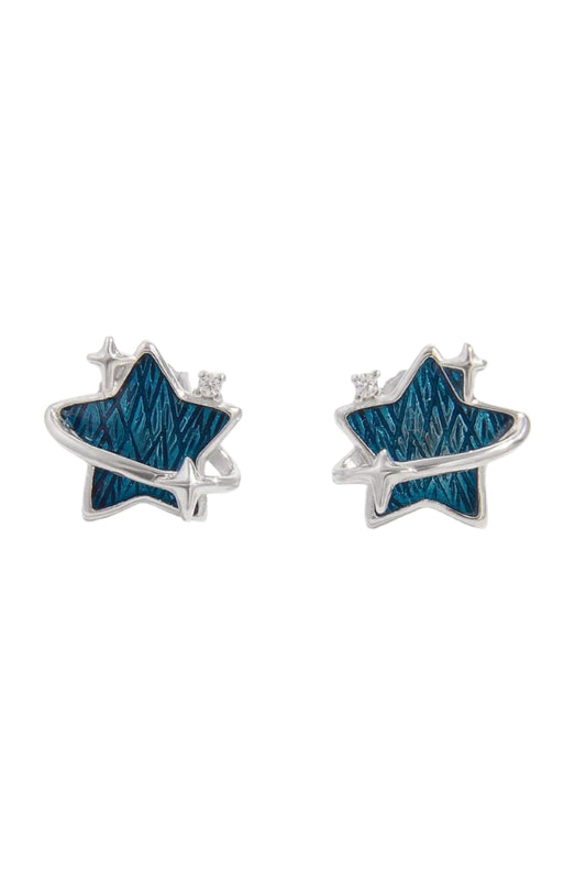 925 Sterling Silver Zircon Star Earrings