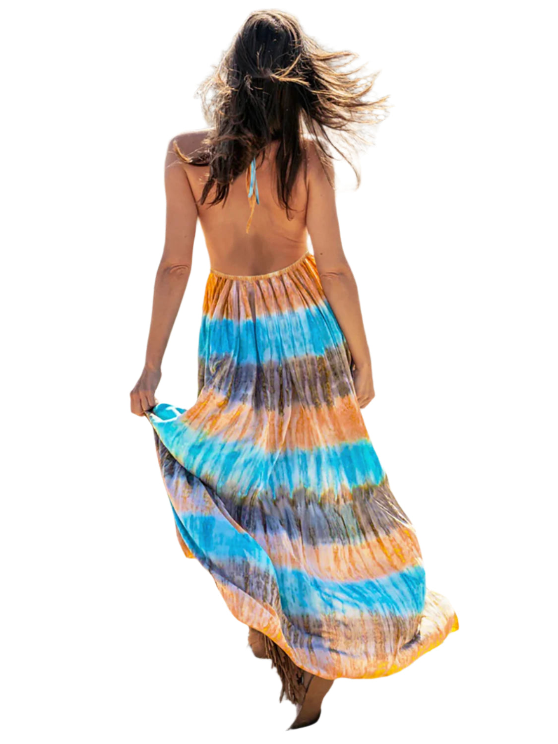 Tie-Dye Halter Neck Dress