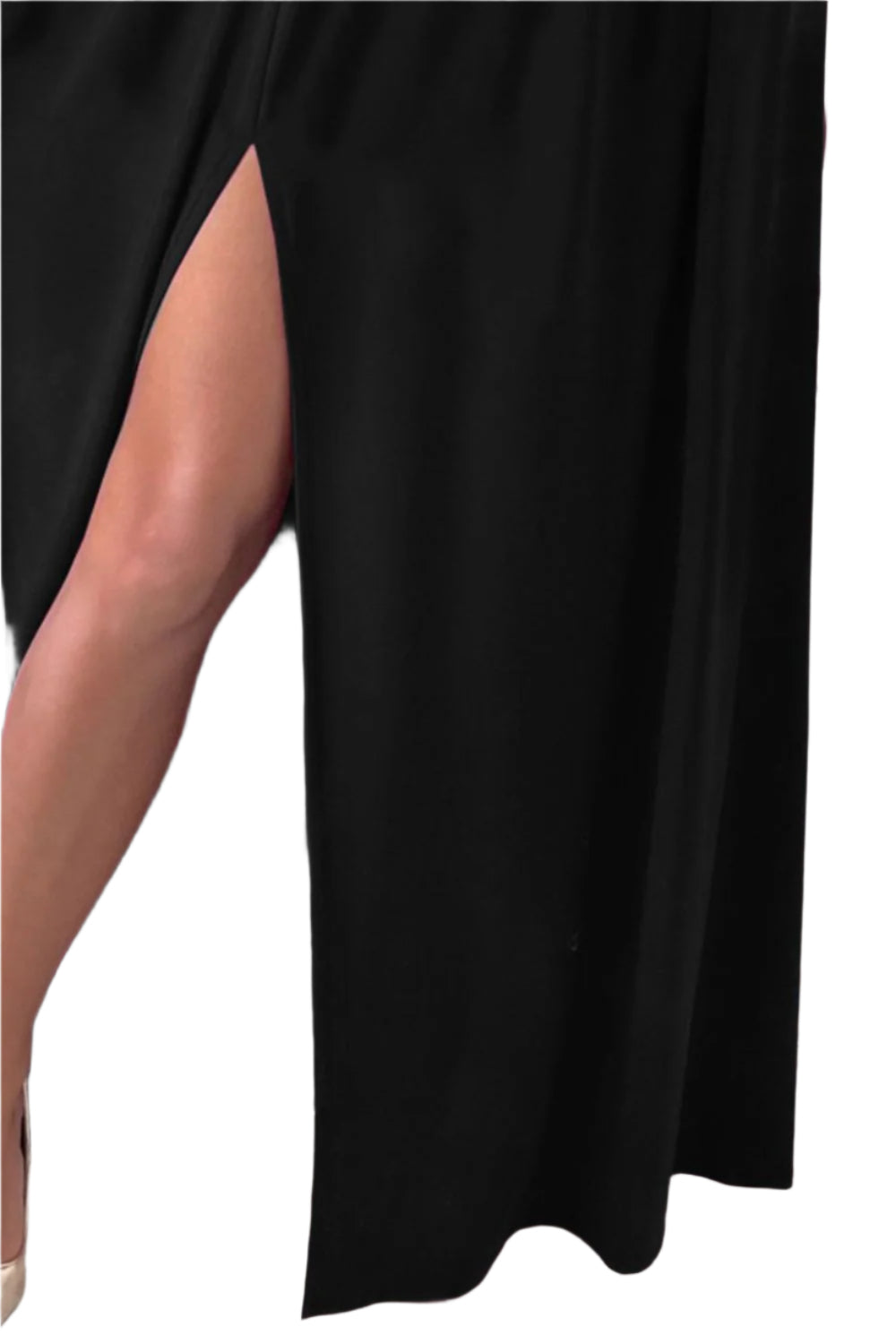 Slit Surplice Long Sleeve Maxi Dress