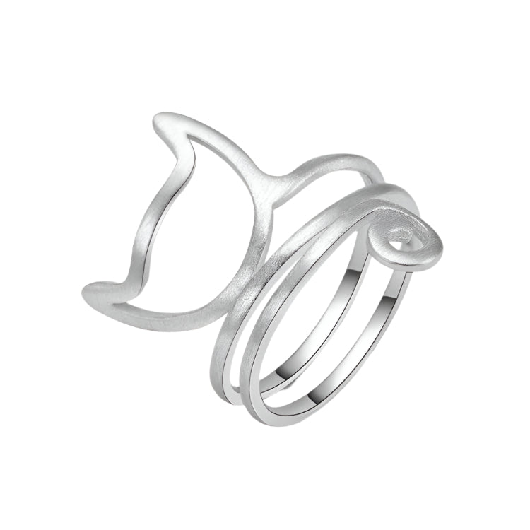 925 Sterling Silver Wire Cat Ring