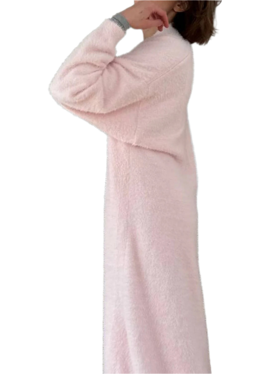 Fuzzy Open Front Solid Color Cardigan