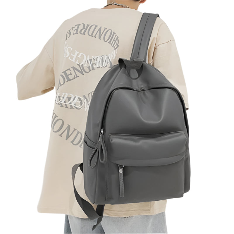 PU Leather Zip Backpack Bag