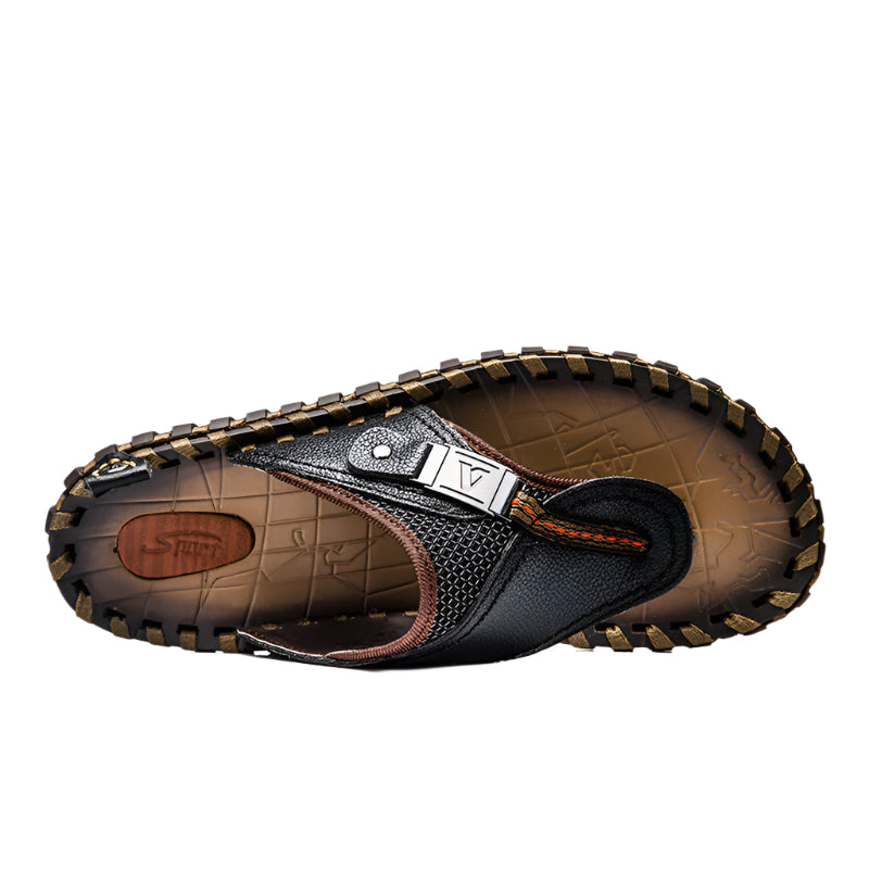 Hand Sewn Cowhide Leather Men's Flip Flop