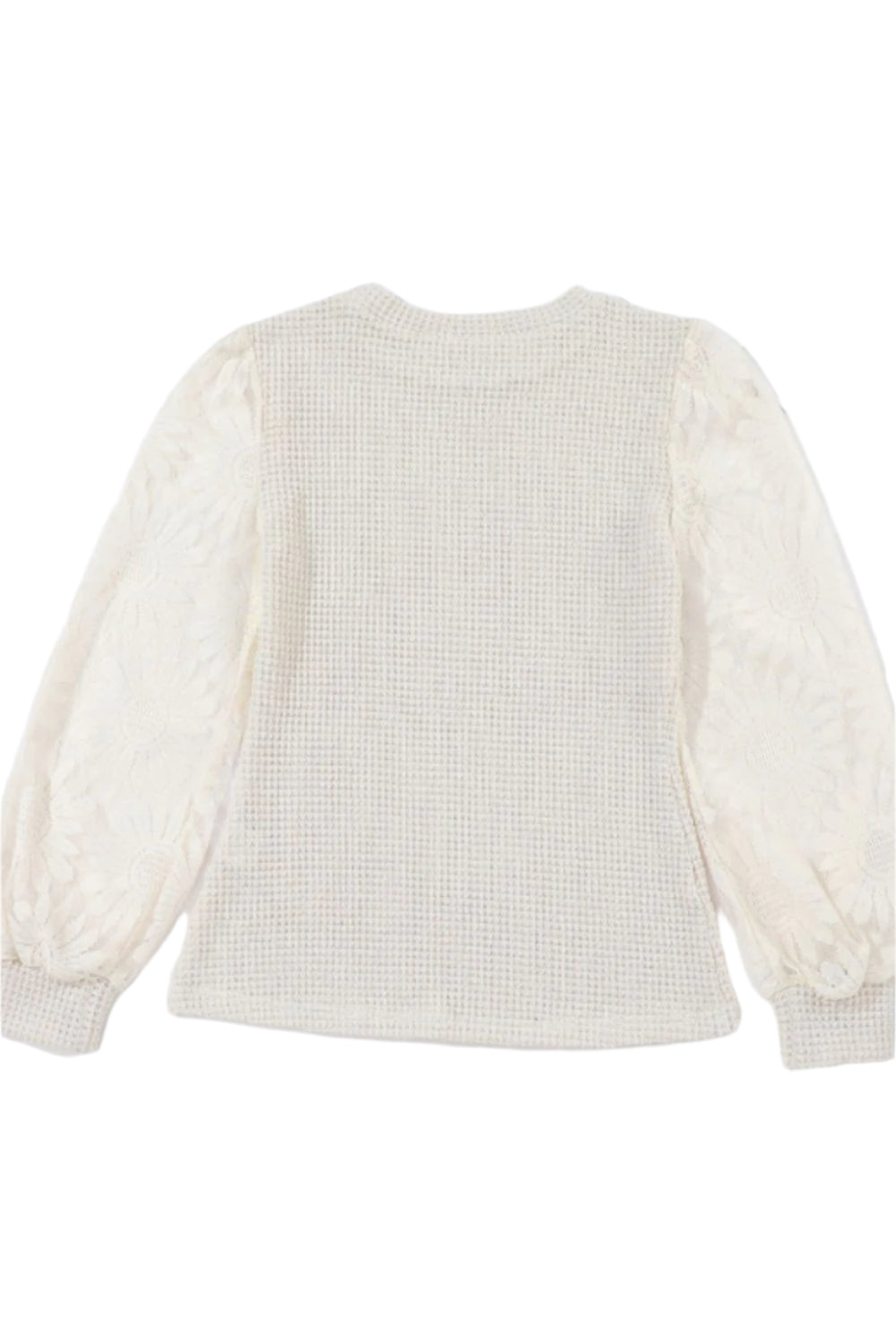 Mock Neck Lace Long Sleeve Top