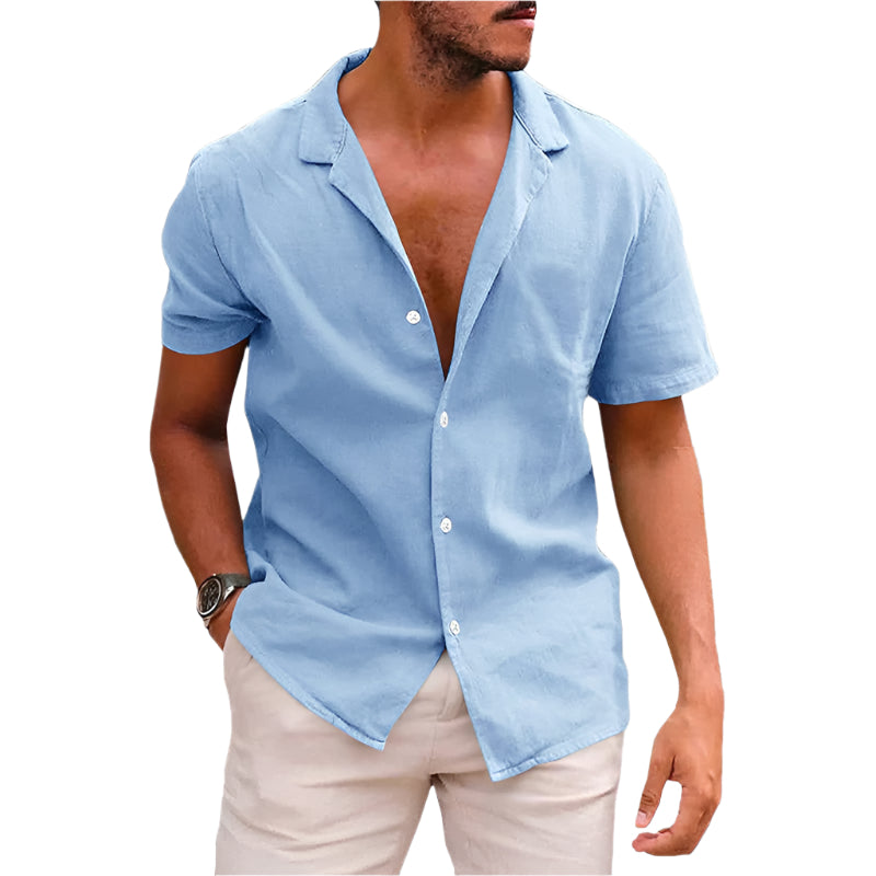 Men's Loose Fit Button Down Collard Shirt