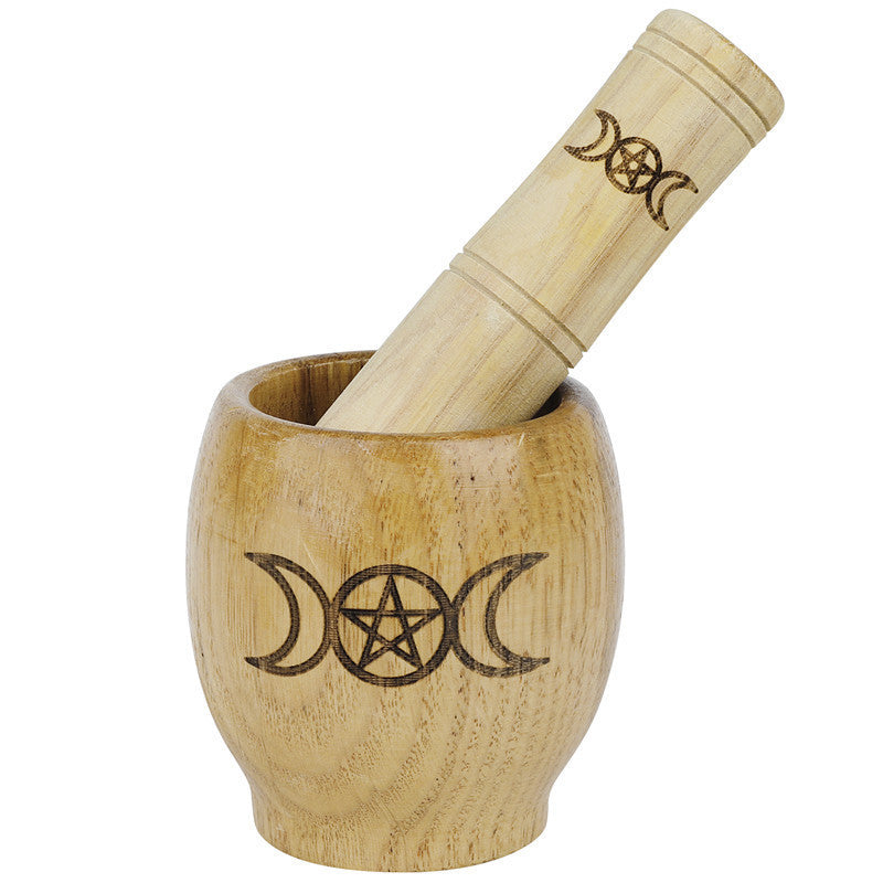 Oak Wood Altar Mortar and Pestle