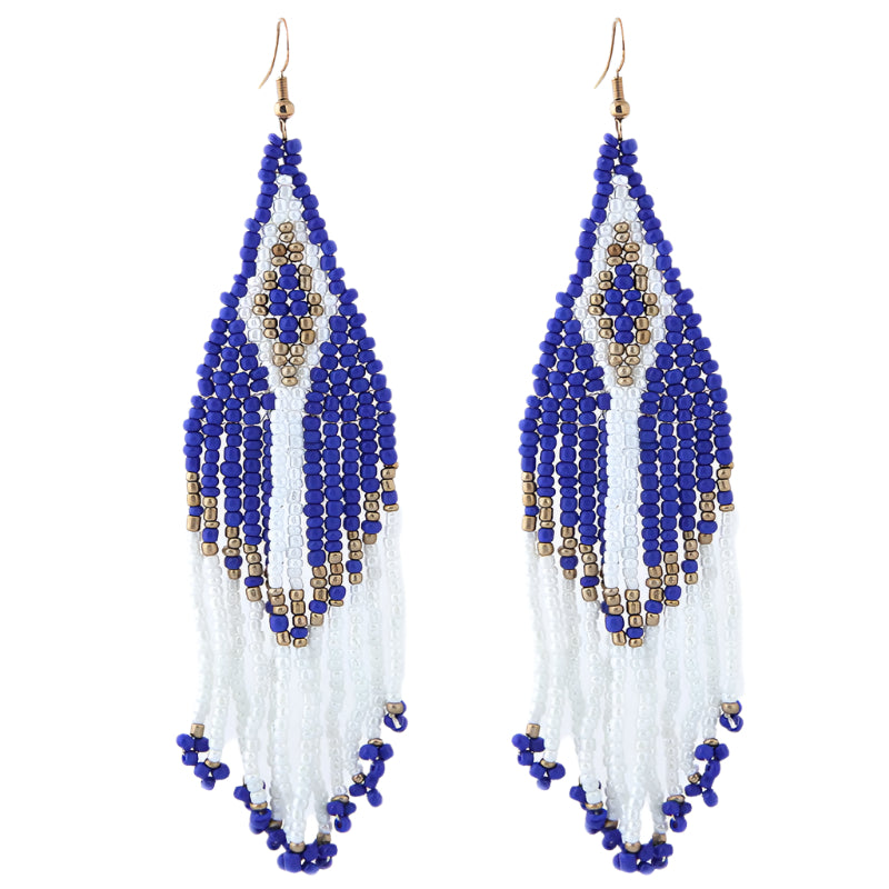 Boho Beaded Fringe Earrings