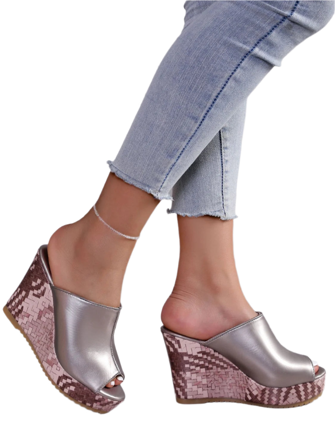 PU Leather High Heel Sandals