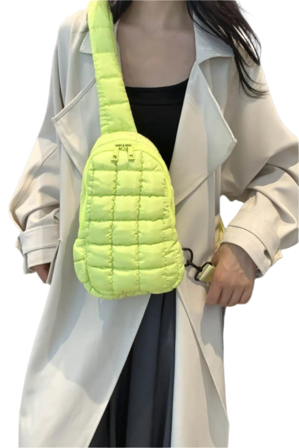 Quilted Nylon Crossbody  Bag