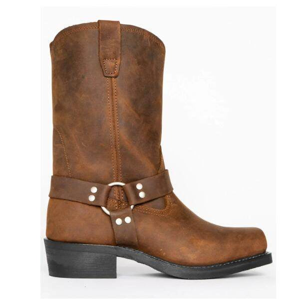 Vintage Leather Men's Motorcycle Boots