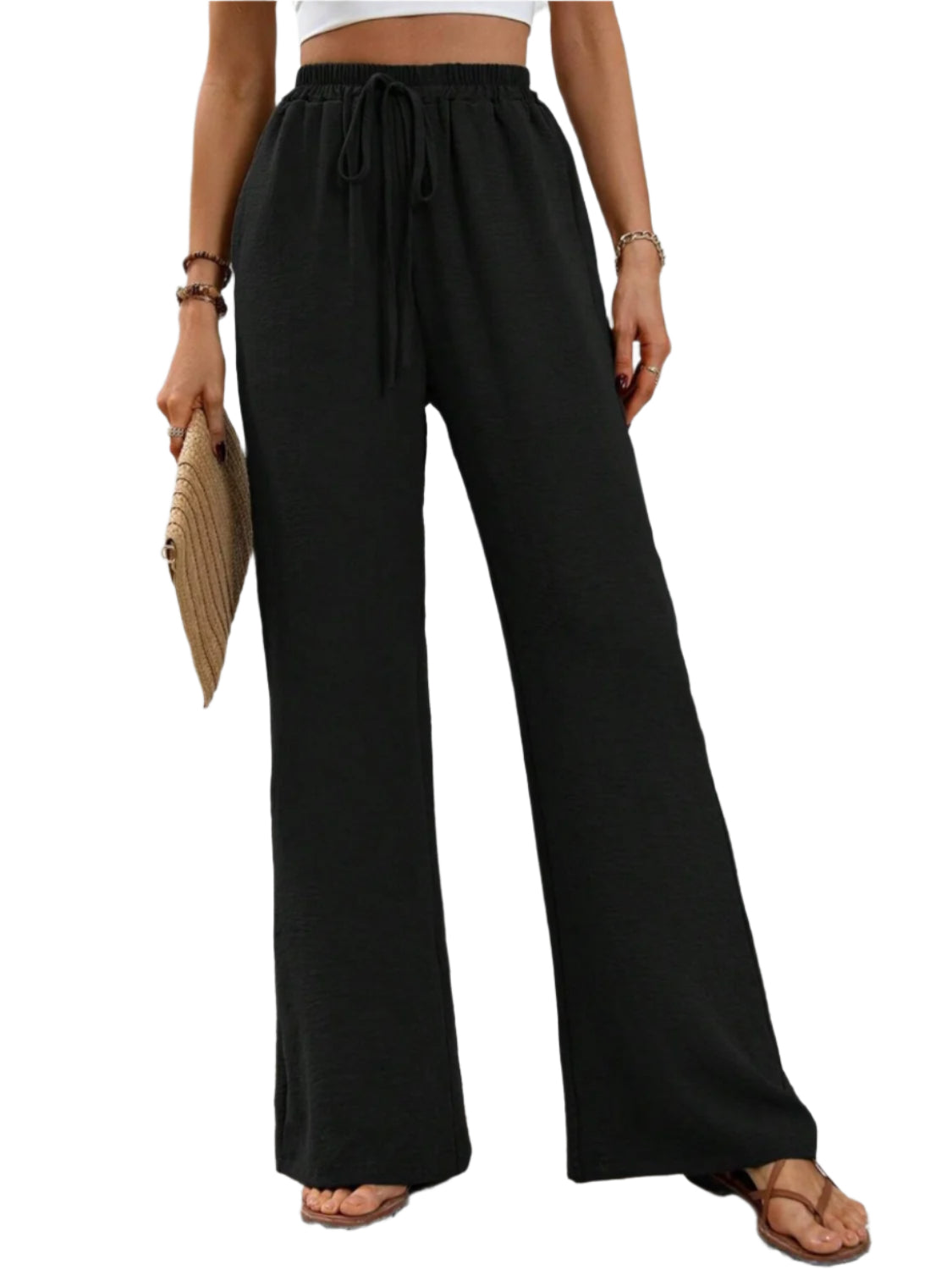 Wide Leg Drawstring Pants