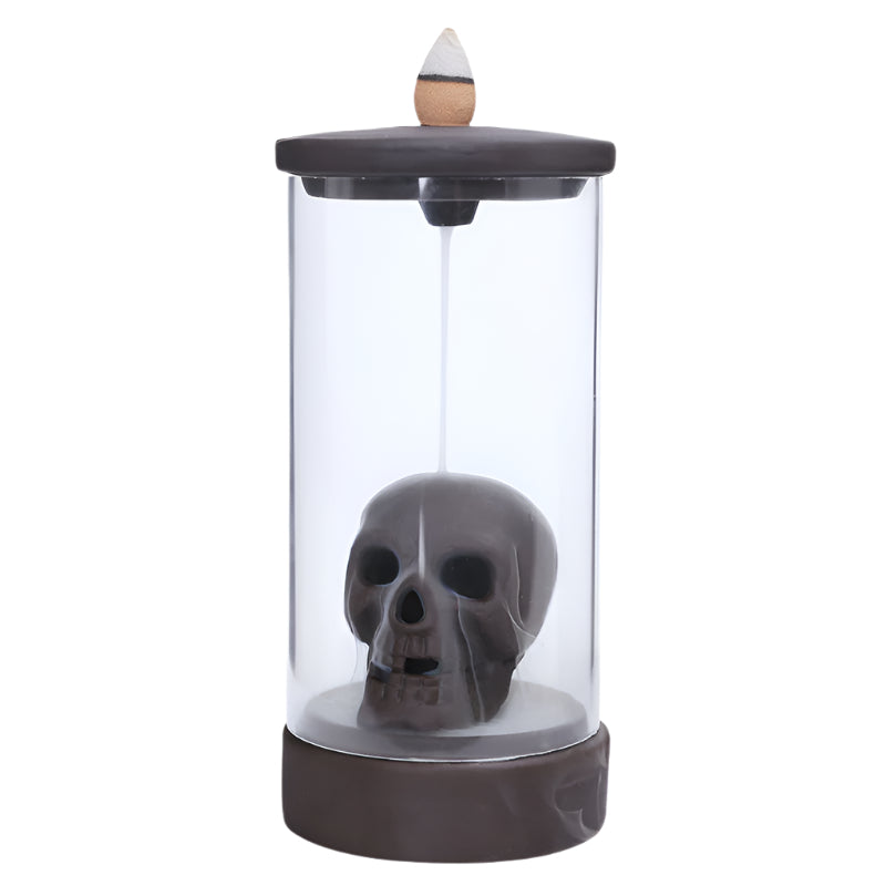 Ceramic Backflow Skull Incense Burner