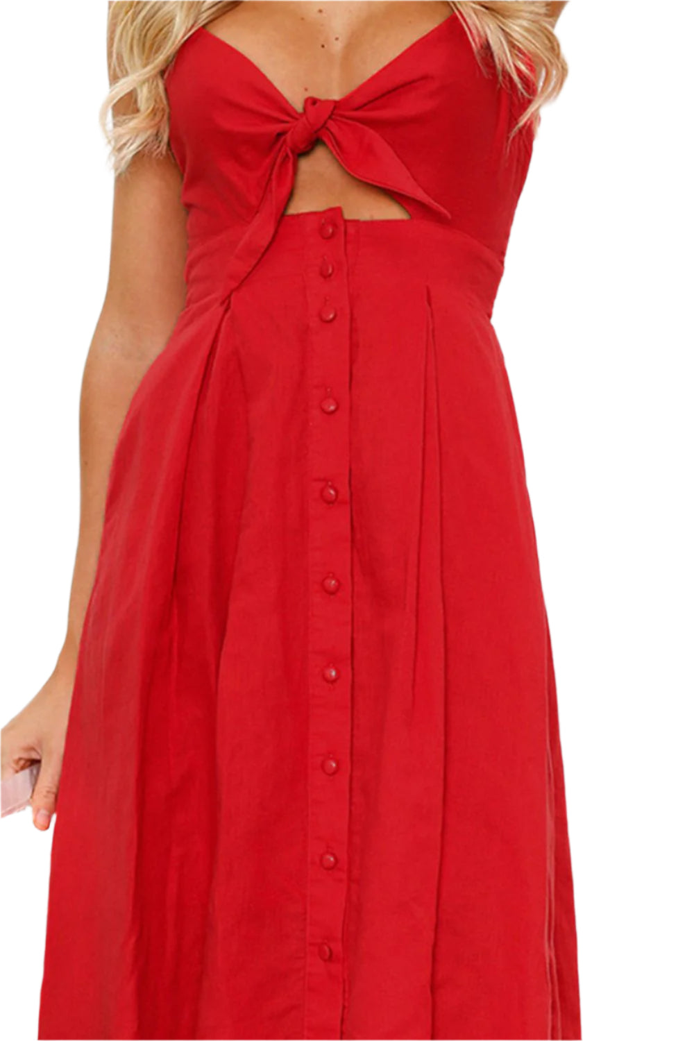 Cutout Smocked Sweetheart Neck Cami Dress