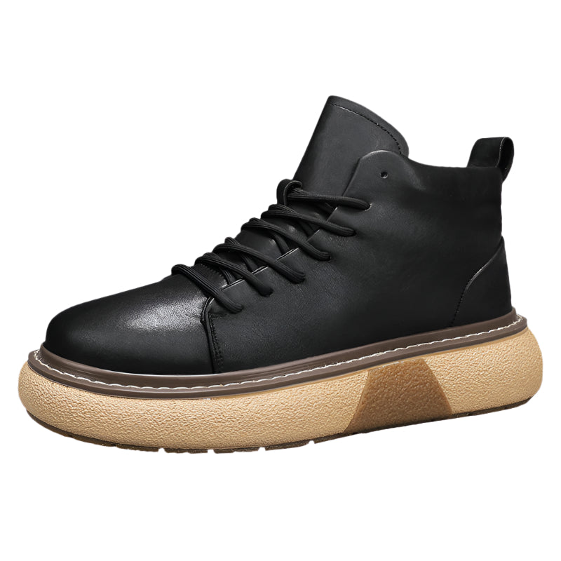 Men's Pu Leather Thick Sole Boots