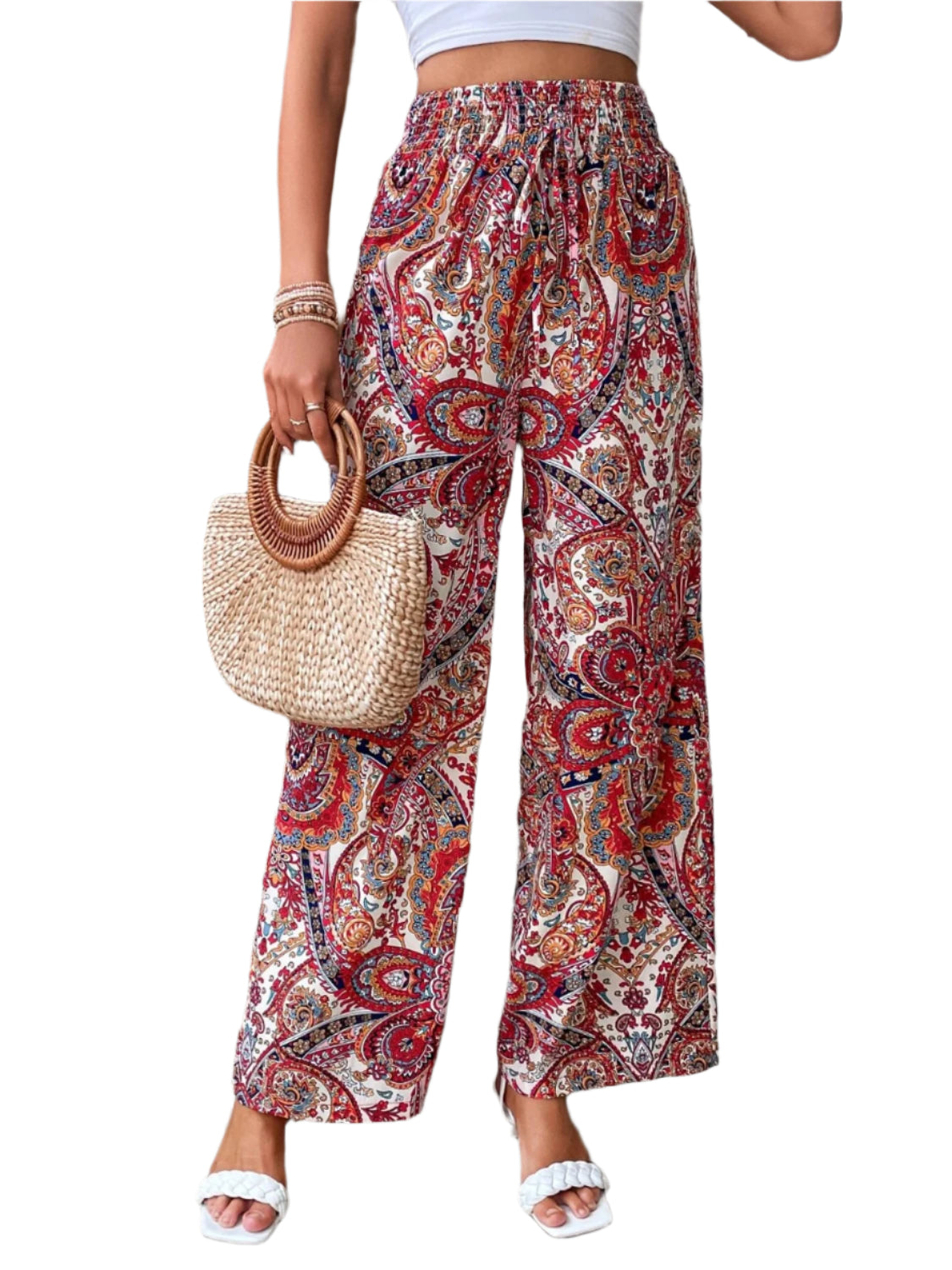 Printed Wide Leg Pants