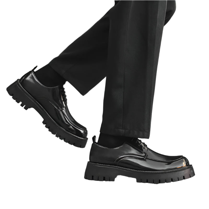 Men's PU Patent Leather Thick Sole Shoes