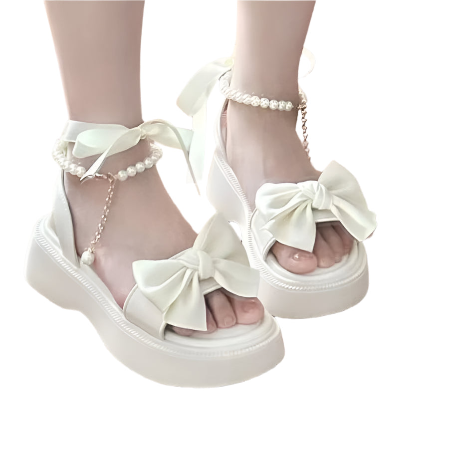 Pearl Accent Platform Sandals