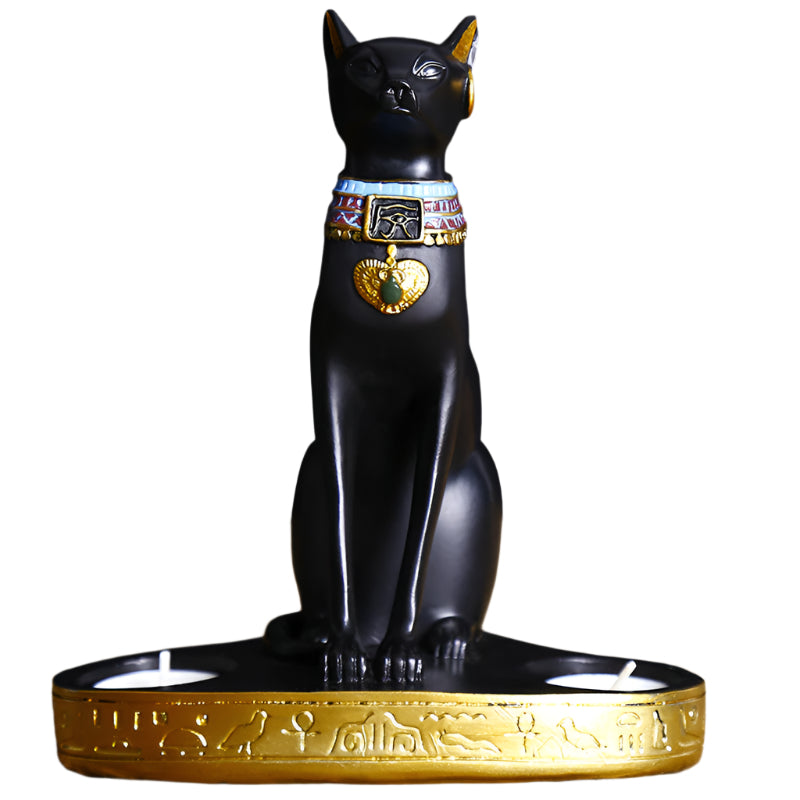 Resin Bastet Statue Tea Light Candle Holder
