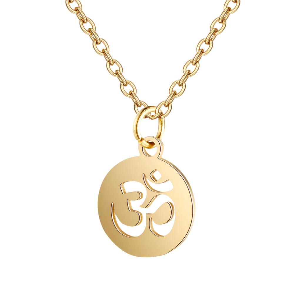 Stainless Steel Om Pendant Necklace