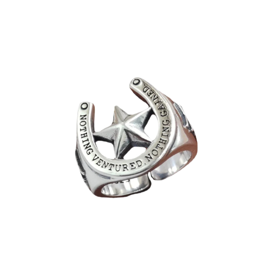 Adjustable 925 Sterling Silver Horseshoe Ring