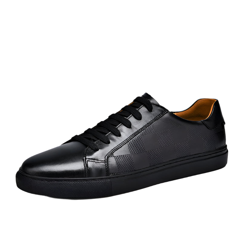 Men's Embossed Cowhide Leather Breathable Shoes