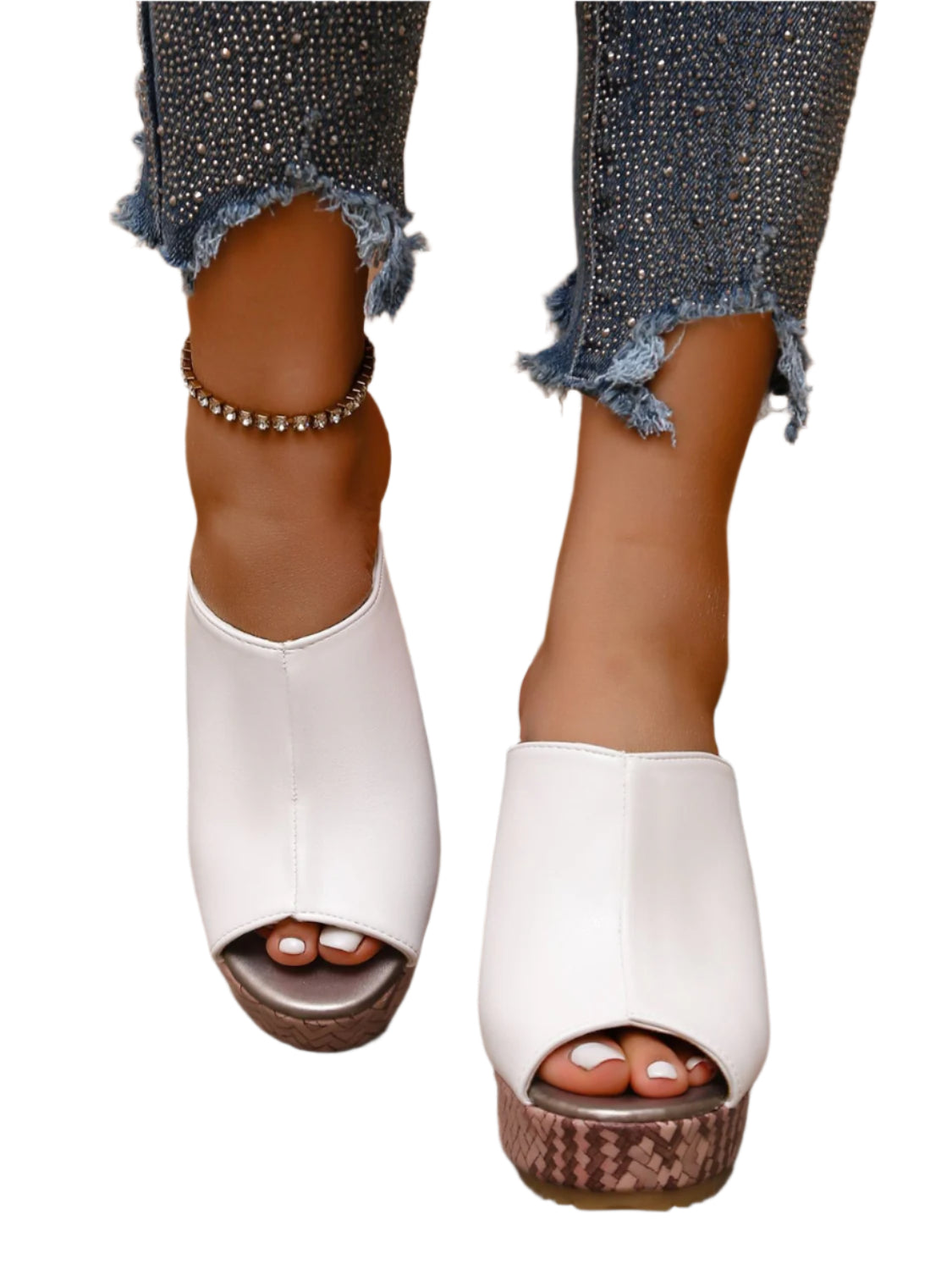 PU Leather High Heel Sandals