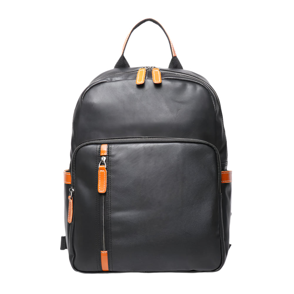Cowhide Leather Contrast Backpack