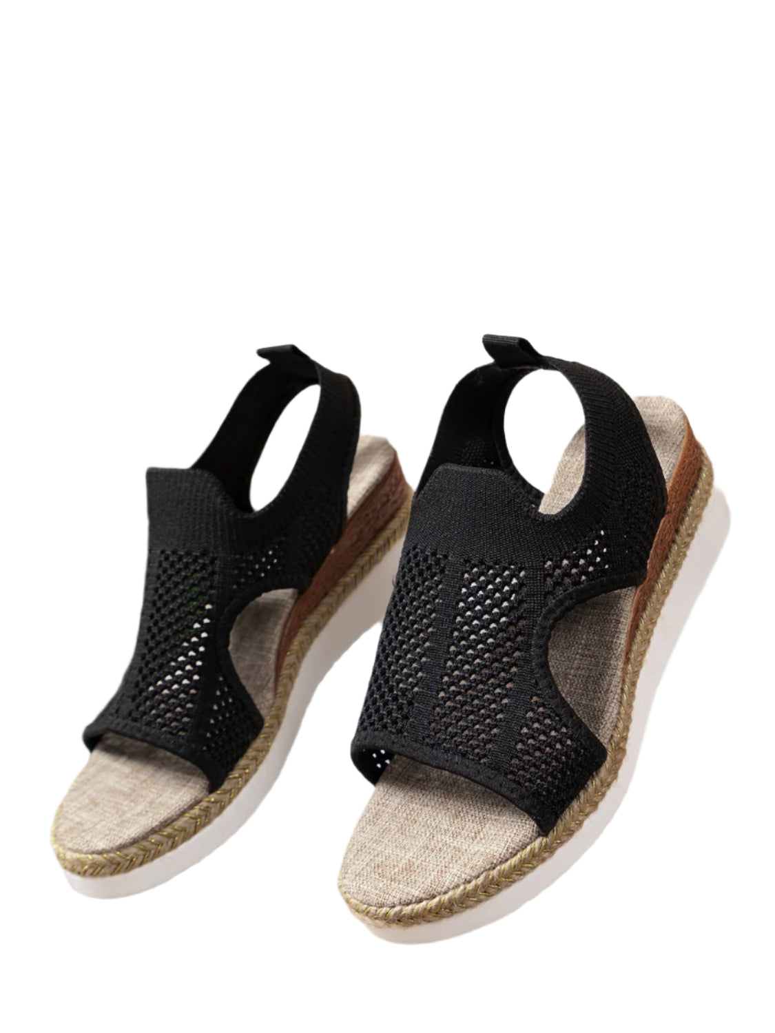 Open Toe Woven Wedge Sandals