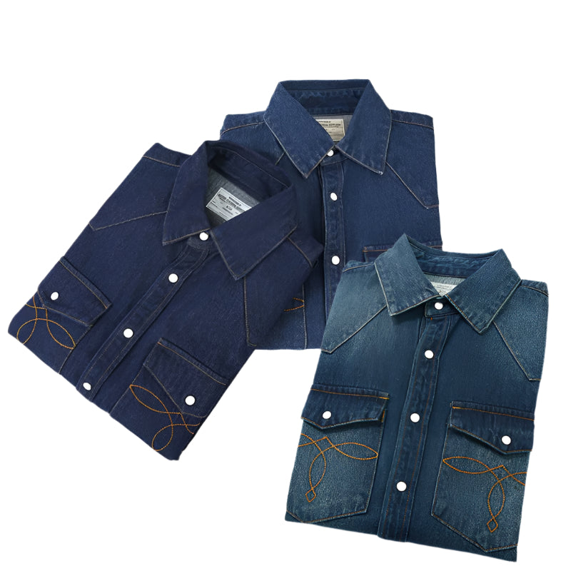 Men's Denim Button Down Collard Shirt