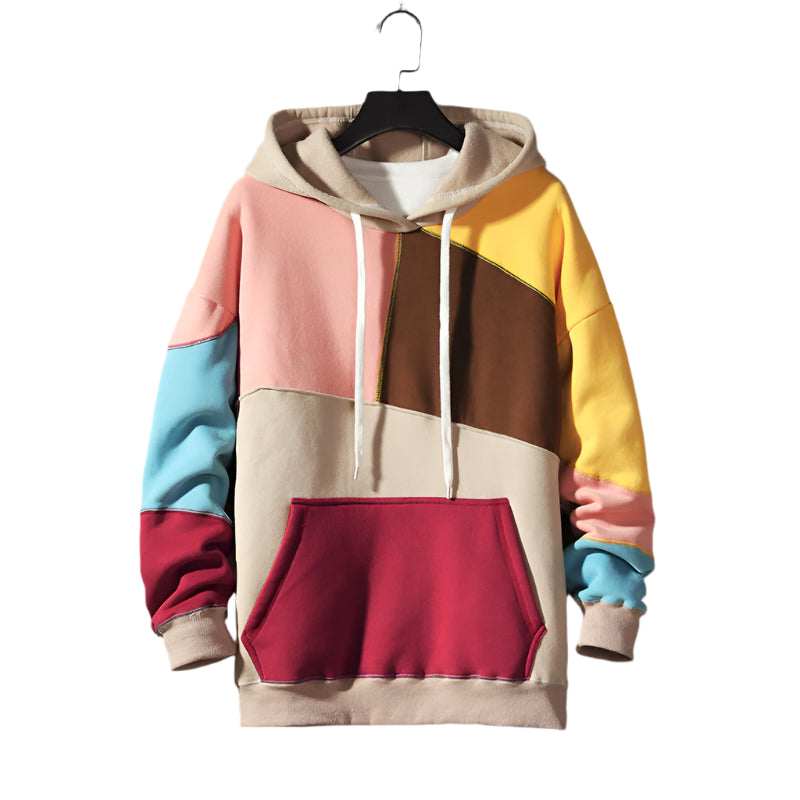 Men's Patchwork Hooded Sweatshirt