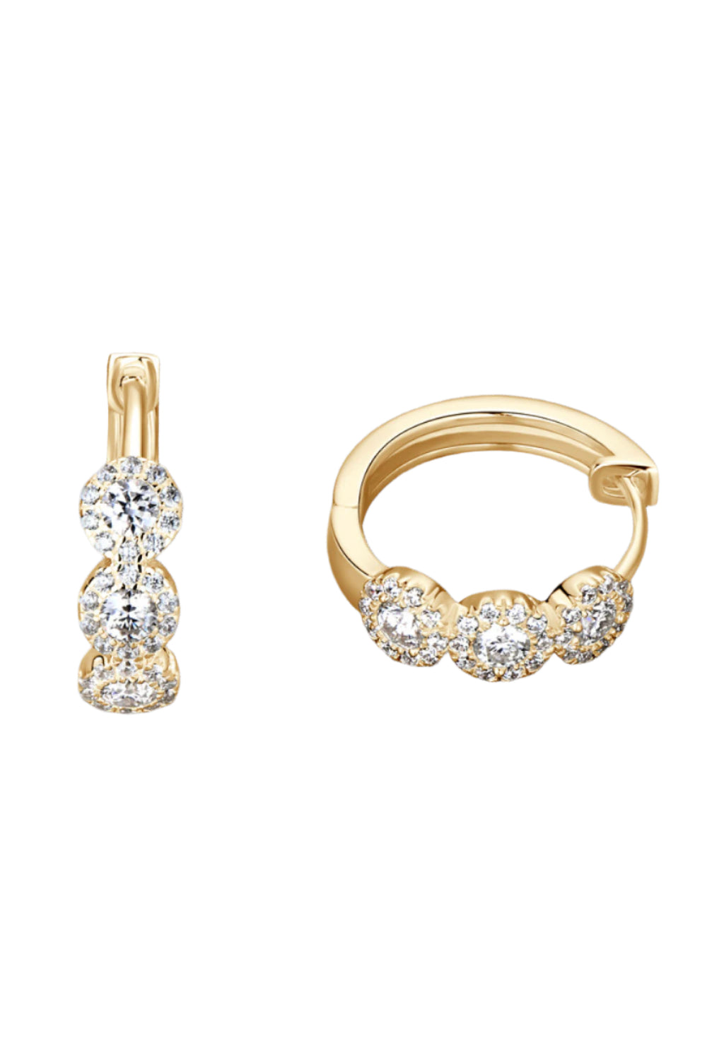 Moissanite 925 Sterling Silver Huggie Earrings