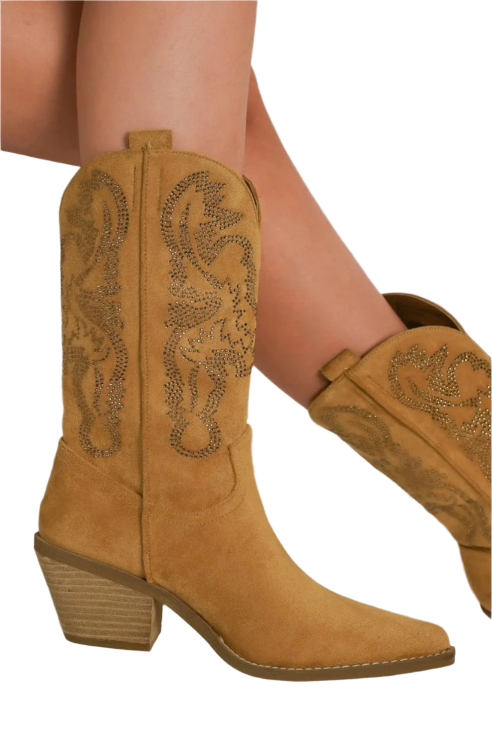 Beast Fashion Rhinestone Detail Point Toe Boots