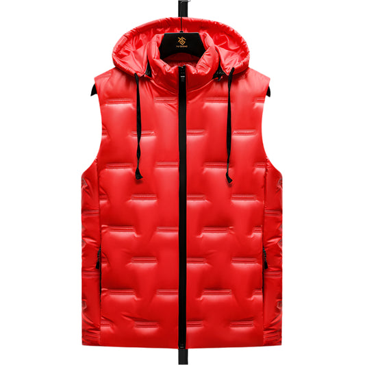 Men's PU Leather Down Cotton Thermal Vest