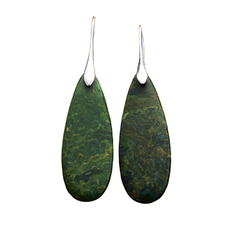 Jasper and Emerald Crystal Waterdrop Shape Earrings