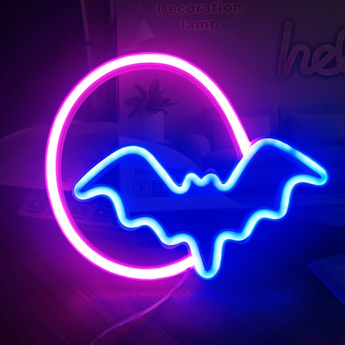Bat Wall Hanging Neon Light