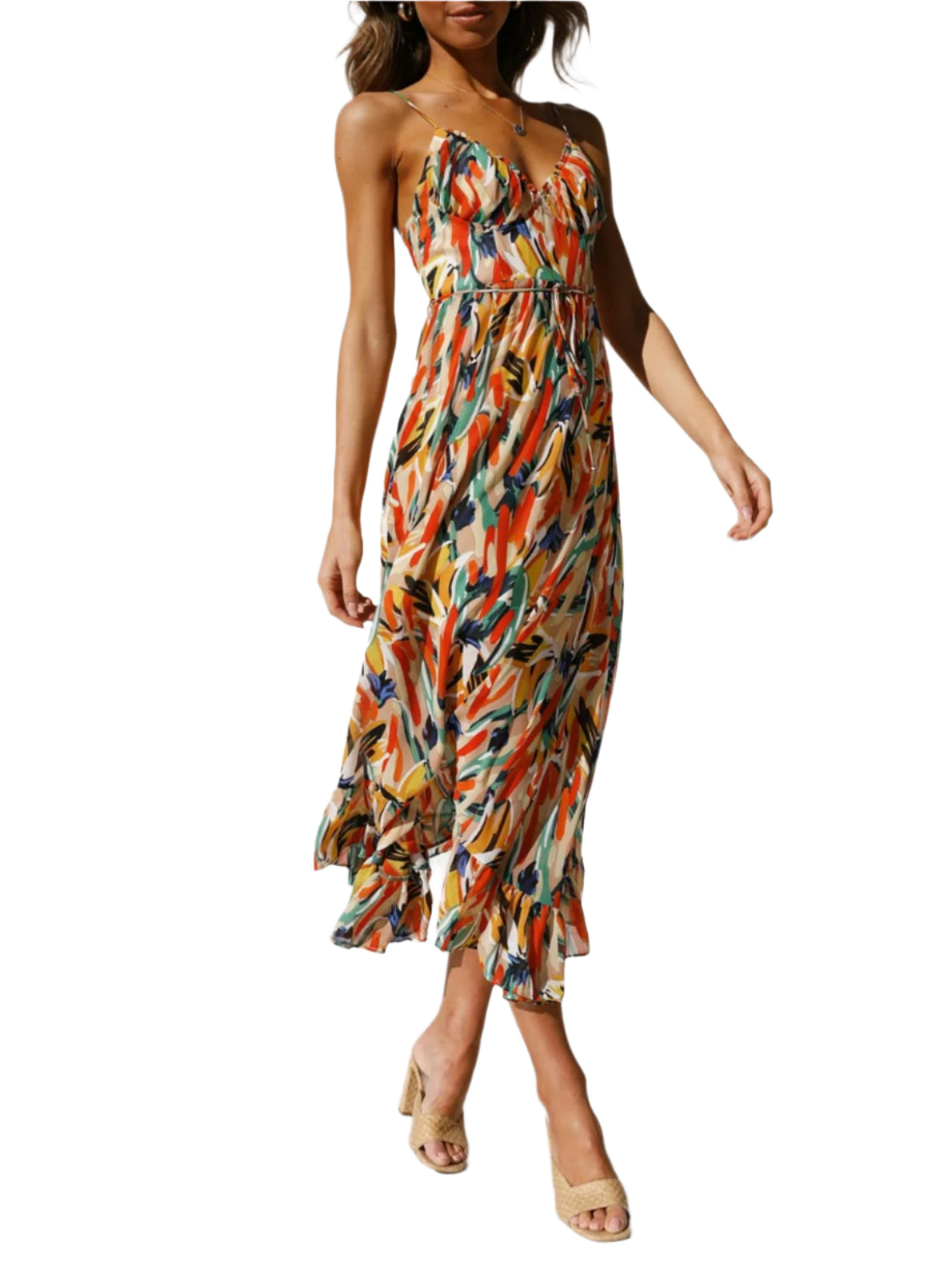 Printed Sleeveless Midi Cami dress