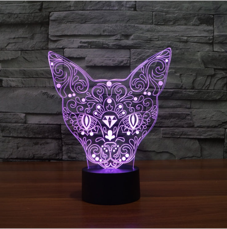 Color Changing 3D Cat LED Touch Light