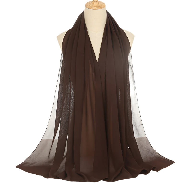 Pearl Chiffon Solid Color Rectangular Scarf