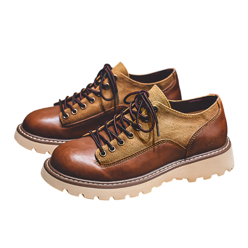 Men's Cowhide Suede Casual Lace Up Shoes
