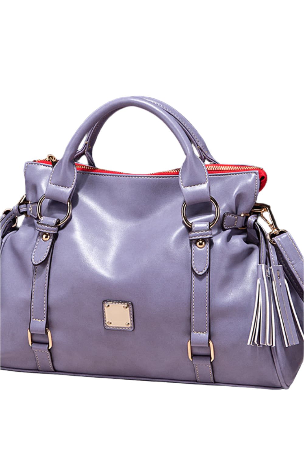 PU Leather Handbag with Tassels
