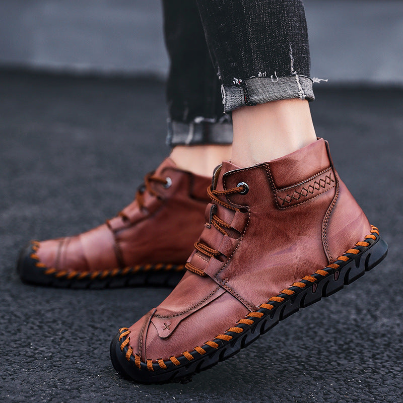 Cowhide Leather Hand Stitched Men's Boots