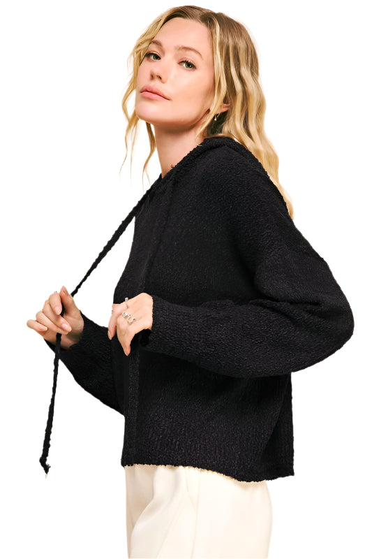 Davi & Dani Drop Shoulder Long Sleeve Hooded Sweater