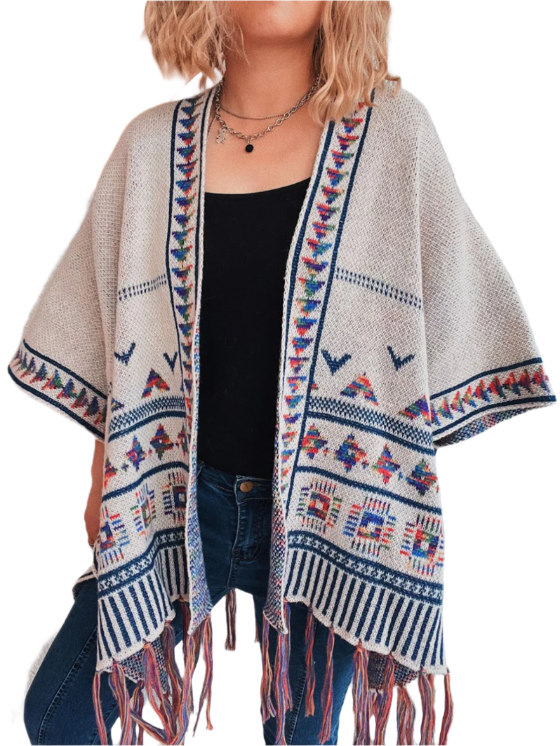 Fringe Open Front Cardigan