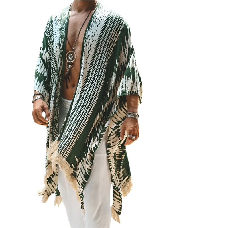 Men's Printed Shawl Beach Cover Up